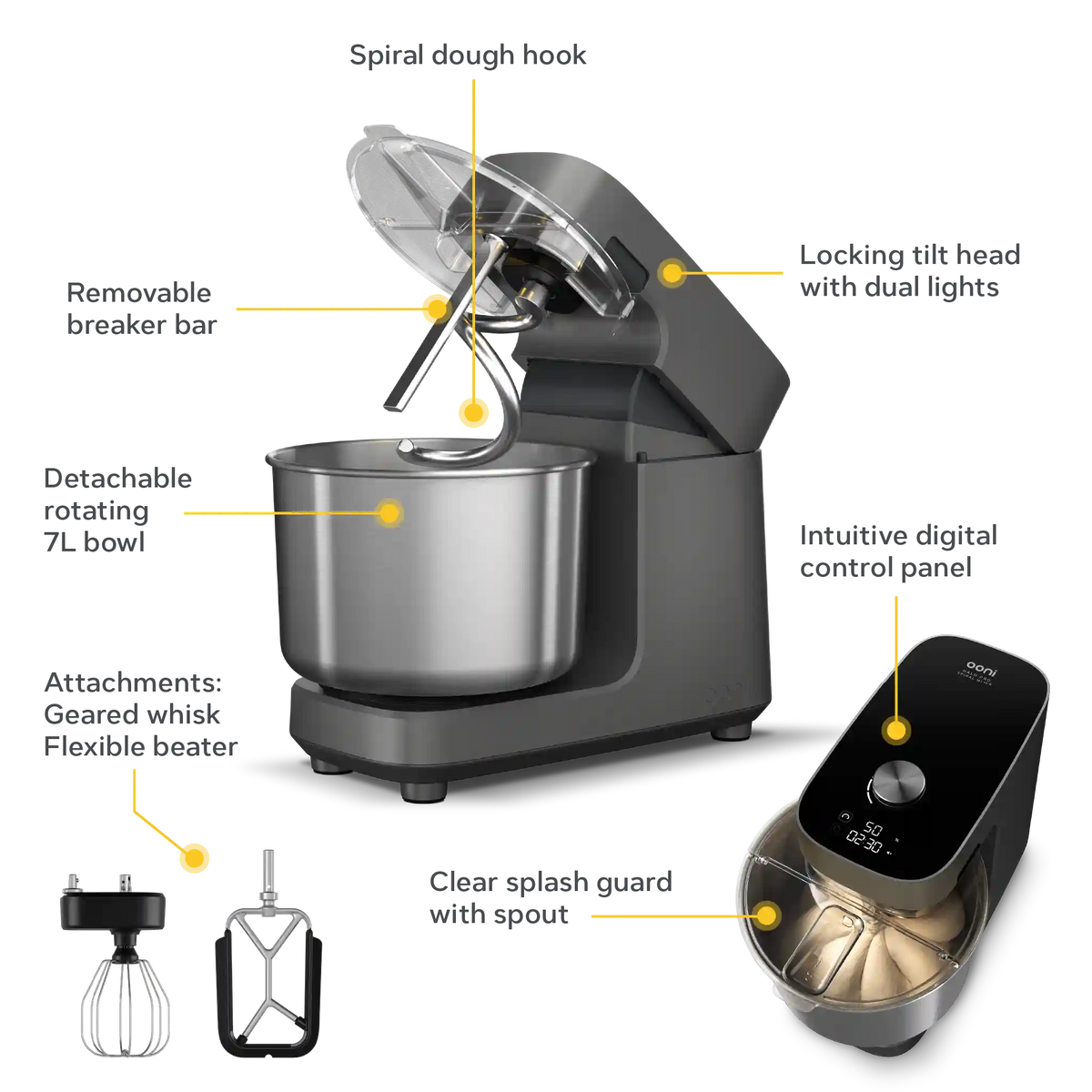 Ooni Halo Pro Spiral Dough Mixer